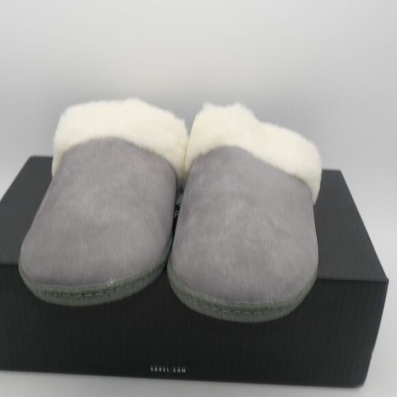 NEW SOREL Nakiska Slide II Women's 12 Suede Lined Slippers Gray Indoor/Outdoor - Picture 3 of 10
